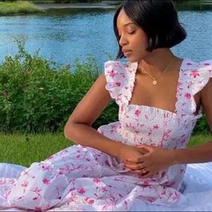 Hill House Ellie Nap Dress in Rose Botanical